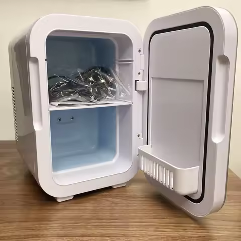 with Silver tempered glass door 8L Car Refrigerator Portable Car no compressor Mini Fridge for home/
