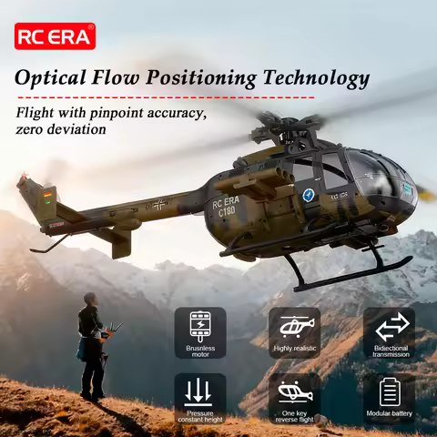 RC ERA C180 Helicopter 1/25 6CH Brushless BO-105 Model 3D Flight Optical Flow Positioning