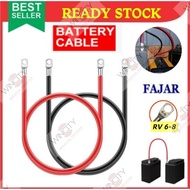 WSS 6mm2 (10AWG) / 10mm2 (8AWG) 100% Pure Copper Flexible Battery Cable with Terminal Lugs