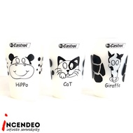Castrol Collectible Hippo, Cat and Giraffe Cups (3 Cups)