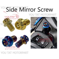 SIDE MIRROR SCREW SIDE MIRROR NUT SIDE MIRROR COVER NUT GOLD TITANIUM YAMAHA Y15ZR Y125 RXZ LC135 Y1