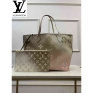 LV_ Bag M59859 Women's Grey NEVERFULL Medium Clutches Evening Pouches Mini Belt s Long Wallet Chain Wallets Purse S41E