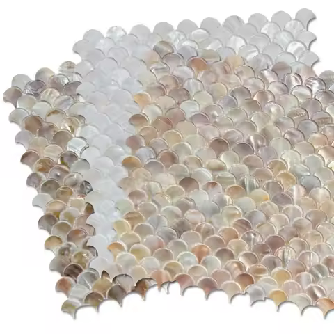 Fish scales Mosaic Tiles Sheet Size Wall Sticker Natural Shell Tiles Interior Decoration Bathroom Ki