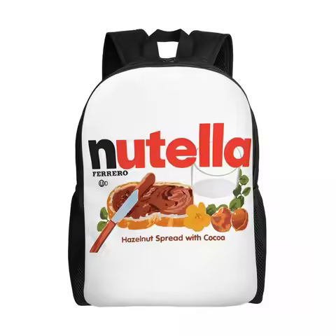 Custom Nutella Hazelnut Cocoa Spread Laptop Backpack Men Women Fashion Bookbag for School College St