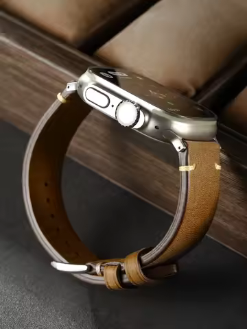 Luxury Leather Strap For Apple Watch, Ultra 49mm, Series 9, 8, 7, 6, SE, 45mm, 44mm, 41mm, 40mm, Acc