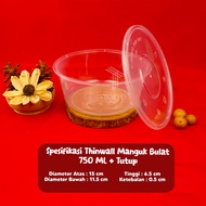 Thinwall Bulat 750ml / Cup Dessert / Mangkok Makan Plastik 750ml