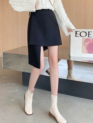 (BIG SIZE) chân váy vạt dài chéo cách điệu big size C052 có quần trong