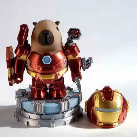 Iron Capybara Hero Magnetic Mecha Anime Armor Action Figures Spider Capybara Cartoon Creative Toys S