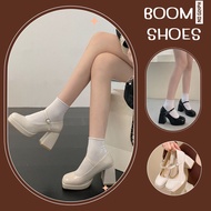 BOOM💣รองเท้าคัชชูส้นสูง สีพื้น 2 สี หนังแก้ว เบอร์ 35-42