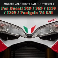 3D Resin Motorcycle Front Fairing Stickers For Ducati 1299 1199 969 959 Italy Decals Accessories for