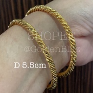 (READY STOCK) Sepasang Bangle (jenis sarung) Diameter 5.5cm,ada cop 916.