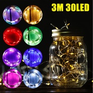 3M 30LED String Lights Copper Silver Wire Garland Lamp Battery Powered Waterproof Fairy Light for Christmas Wedding Party Decoration