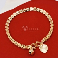 [VJ]Cop916 Bracelet “Starry Square” 999.9 Gold Plated <B372> Length:17cm-18cm <Rantai Tangan>