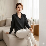 KEMEJA UNIQLO Premium Rayon Twill Shirt Top ShirtWanita Latest Long SleevePOLOS Blouse Muslimah