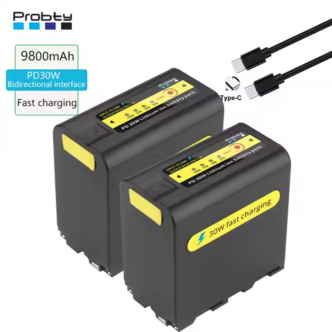 New NP-F970 NPF970 NP-F960 Battery with 30W PD Fast Charging LED Display for Sony CCD-RV100 NP-F970 