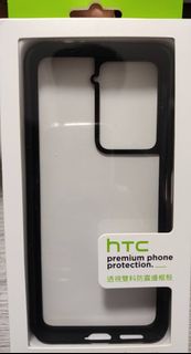 HTC U23 pro 透視雙料防震邊框殼（黑色）
