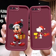 Soft Case for Realme C2S C2 OPPO A1K A3S A12E C-32 Christmas Mickey Burgundy