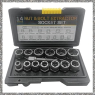 (GJFZ) Nut & Bolt Extractor Set Socket Screw Nut Extractor Remover Socket Tool Automotive Supplies