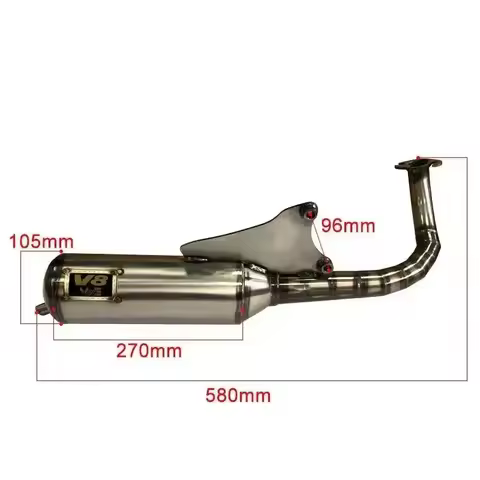 V8 Modified Racing Full Exhaust System For yamaha bws100 4vp exhaust 100-125cc 4vp Scooter 100cc 125