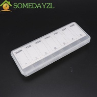 SOMEDAYMX Pill Box Mini 7 Lattices Weekly Holder Medicine Storage 7 Days Pill Box Splitters