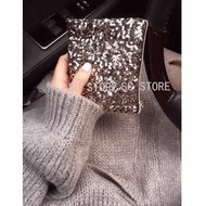 Korea class Direct Mail bucks & leather Sequin Storage Bag Cosmetic Bag Blogger Same Style Clutch Ba