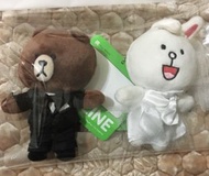全新Line friends 正版結婚公仔 line 熊大 cony兔仔