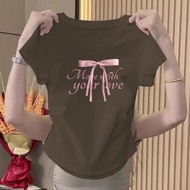 Women's T-Shirt Tight-Fitting Summer Crop Top Versatile Thin Short Sleeves Korean Version Of The Tid