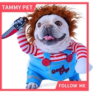 Pet Deadly Doll Dog Costume, Chucky Dog Cosplay Funny Costume Halloween Christmas Dog Clothes Party 