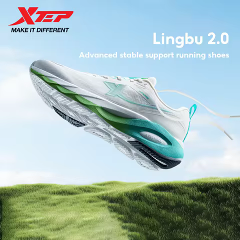 Xtep Lingbu 2.0 Running Shoes Male 2025 Spring ACE Support Feather Foam Sports Shoes Stability Advan