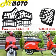 Scooter Front/Rear Turn Signal Light Grille Cover Tail Brake Lamp Mesh Guard For T5 Classic PX 80 12