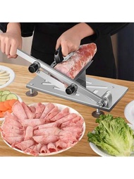 小型攜帶式肉類切片機,適用於冰凍肉類、牛肉卷和羊肉卷,手動蔬果切片器和切割器1入組