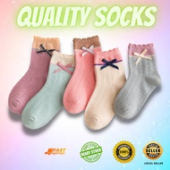 Stokin Perempuan Budak Kecil Riben 1-9 thn Comel Cantik Sarung Kaki Cotton Kid Socks Girl Ribbon Cut