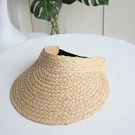 Men Empty Top Hat Wide Brim Raffia Folder Sun Visor Hat Summer Out Door Traveling UV Protection Sun Hat (Color : A, Size : 56-58cm) (Argento 6 7/8)