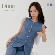 Dune Round Neck Denim Jeans Vest -- Top Only -- Ocha Wear | Trendy Women's Clothing | Vest Casual To