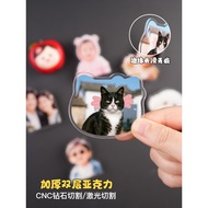 Magnetic Acrylic Cat Rotating Custom Photo Fridge Magnet Toy Custom Printed Photo Fridge Magnet