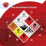 10CM x 10CM - DURABLE SAFETY WASTE STICKER EXPLOSIVE SUBSTANCES DANGER STICKER FLAMMABLE STICKER PVC