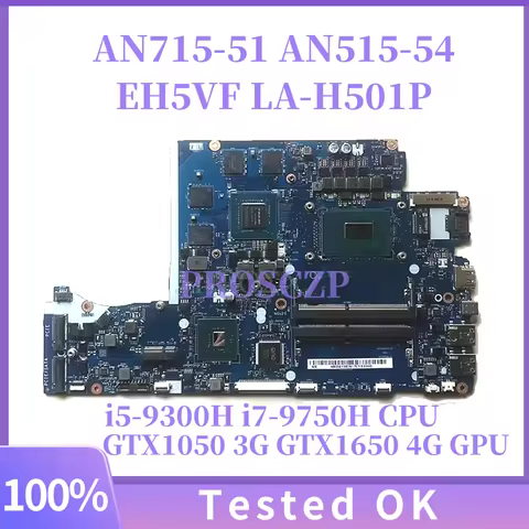 For Acer Nitro 5 AN715-51 AN515-54 Laptop Motherboard EH5VF LA-H501P Mainboard with i5 i7 CPU / GTX1
