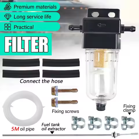 Universal Diesel Fuel Water Separator Filter Set with 5M Hose Kit for 2-8KW Parking Heater for Webas