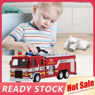 /LO/ Engineering Truck Toy Simulation Fire-truck Realistic Fire Truck Toy with Music Light 1 32 Scale Miniature Vehicle Perfect Birthday Gift for Boys and Girls Working Water