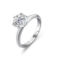 LOVETIA Cincin Perak Asli 925 Cincin Wanita Berlian Moissanite Wedding Ring 0.5 Ct Sertifikat GRA BTJZ009