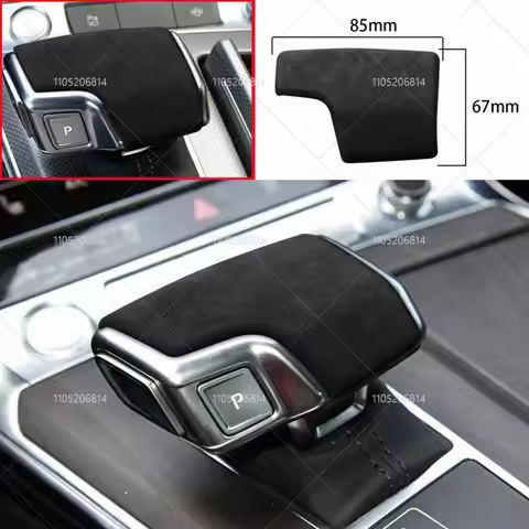 LHD For Audi A6L A7 Q8 A​8L Q​7 2021-2024 Suede Gear Lever Shift Knob Stick Head Car Interior Access