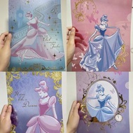 日本絕版罕見灰姑娘Cinderella圖案文件夾File。jasmine茉莉公主阿拉丁美女與野獸Sleeping Beauty睡公主Snow white。disneystore 代購Disney日本東
