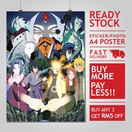 (READY STOCK) Naruto A4 Photo Poster/Sticker | Poster #3 | A4 Photo Poster/Sticker Wall Art Wallpape