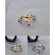 High Version Boutique V Gold Nail Couple Ring Plated 18k Gold Ring Fashion Classic Ring
