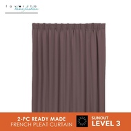 Favorita Monzano Casa Sunout French Pleat Curtain UV Protection Block Sunlight (2 Pcs) | Langsir Tingkap/Sliding Door