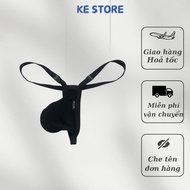 KE STORE Men's Thong Panties, Sexy Men's Thong Panties with Two Side Straps U Convex Mid Breathable 