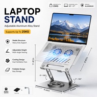 I-kookoo Aluminum Laptop Stand 360 Rotatable Foldable Notebook Laptop Holder Stand Liftable Portable