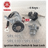 Yamaha SRL110 / SRL110z / SRL105 Ignition Main Switch & Seat Lock COMPLETE Key Set *4 Keys* Suis Kun