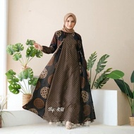 gamis batik kombinasi - xl