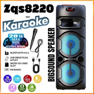 100% Original Zqs8220 Portable 40W Trolley Speaker Audio Player Karaoke Bluetooth Wireless Speaker